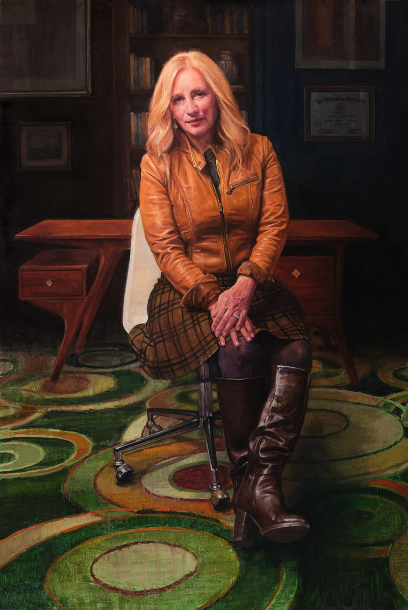 Portrait of My Wife Jacqueline, oil on linen, 24 × 36 in by Christopher Rossow