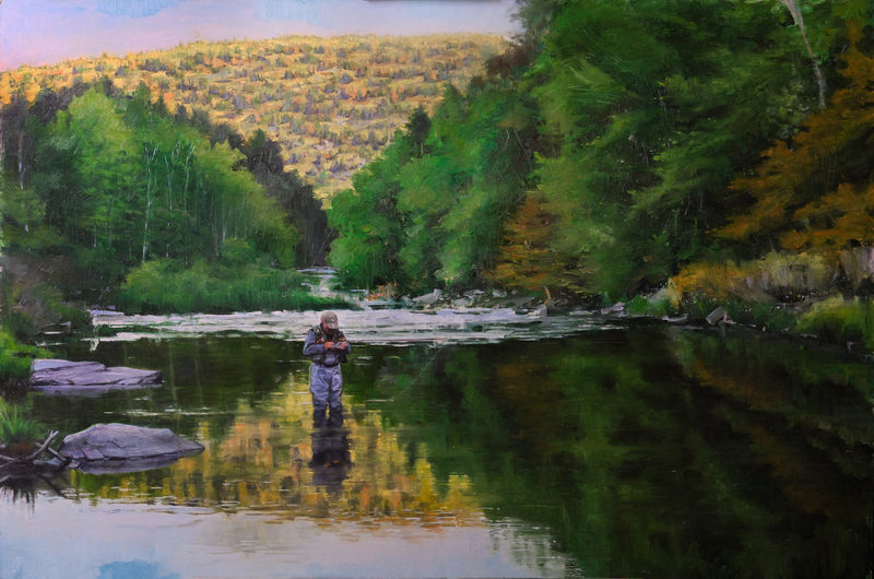 Upper Beaverkill, 24x36", painting by Christopher Rossow